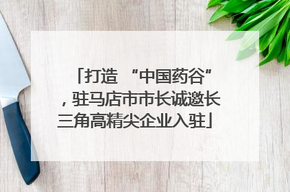 打造 “中国药谷”，驻马店市市长诚邀长三角高精尖企业入驻