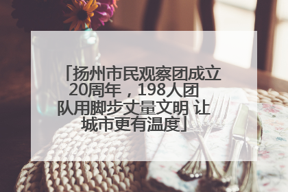 扬州市民观察团成立20周年，198人团队用脚步丈量文明 让城市更有温度