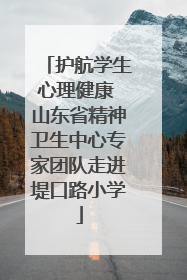 护航学生心理健康 山东省精神卫生中心专家团队走进堤口路小学