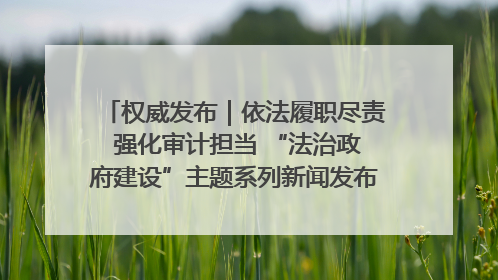 权威发布｜依法履职尽责 强化审计担当 “法治政府建设”主题系列新闻发布会市审计局专场召开