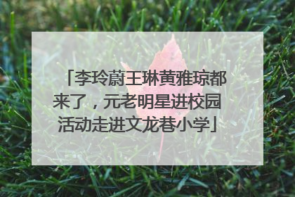 李玲蔚王琳黄雅琼都来了，元老明星进校园活动走进文龙巷小学