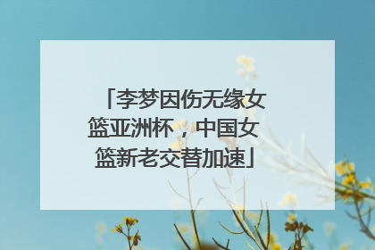 李梦因伤无缘女篮亚洲杯，中国女篮新老交替加速