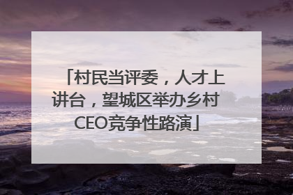 村民当评委，人才上讲台，望城区举办乡村CEO竞争性路演