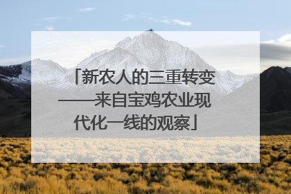 新农人的三重转变——来自宝鸡农业现代化一线的观察