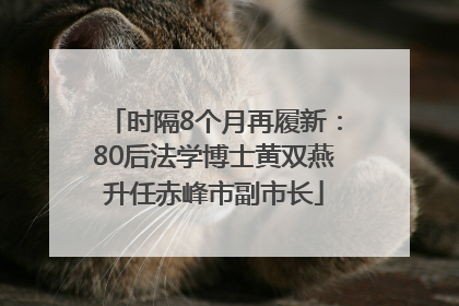 时隔8个月再履新：80后法学博士黄双燕升任赤峰市副市长