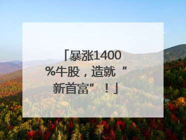 暴涨1400%牛股，造就“新首富”！
