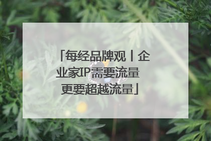 每经品牌观丨企业家IP需要流量 更要超越流量