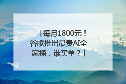 每月1800元！谷歌推出最贵AI全家桶，谁买单？