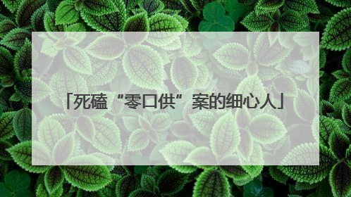 死磕“零口供”案的细心人