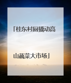 桂东村厨撬动高山蔬菜大市场
