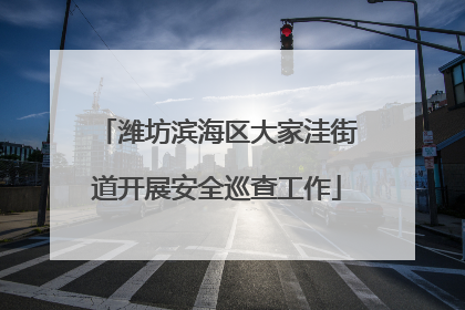 潍坊滨海区大家洼街道开展安全巡查工作
