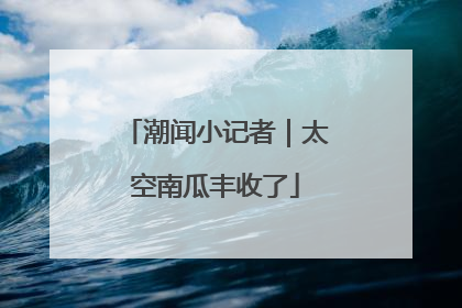 潮闻小记者｜太空南瓜丰收了
