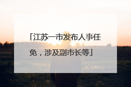 江苏一市发布人事任免，涉及副市长等