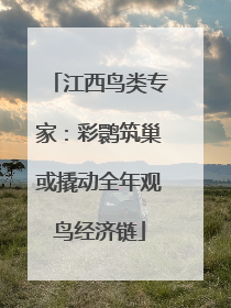 江西鸟类专家：彩鹮筑巢或撬动全年观鸟经济链