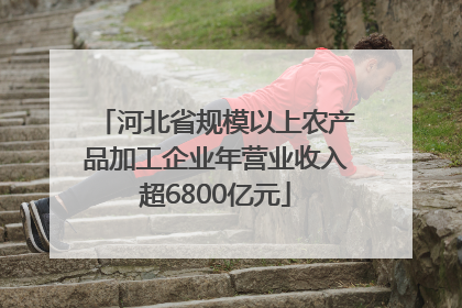 河北省规模以上农产品加工企业年营业收入超6800亿元