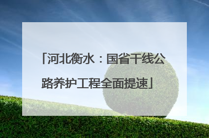 河北衡水：国省干线公路养护工程全面提速