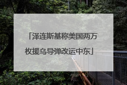 泽连斯基称美国两万枚援乌导弹改运中东