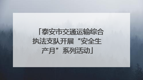 泰安市交通运输综合执法支队开展“安全生产月”系列活动