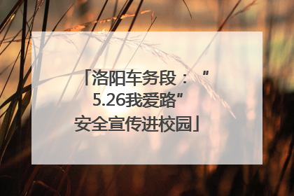 洛阳车务段：“5.26我爱路”安全宣传进校园