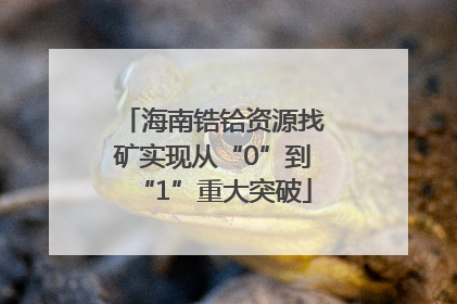 海南锆铪资源找矿实现从“0”到“1”重大突破