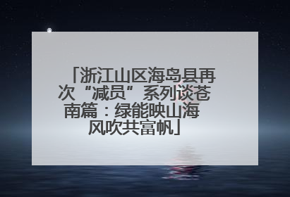 浙江山区海岛县再次“减员”系列谈苍南篇：绿能映山海 风吹共富帆
