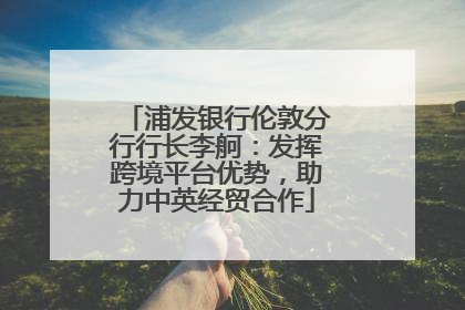 浦发银行伦敦分行行长李舸：发挥跨境平台优势，助力中英经贸合作