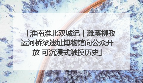 淮南淮北双城记｜濉溪柳孜运河桥梁遗址博物馆向公众开放 可沉浸式触摸历史