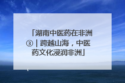 湖南中医药在非洲③｜跨越山海，中医药文化浸润非洲