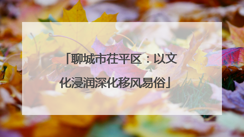 聊城市茌平区：以文化浸润深化移风易俗