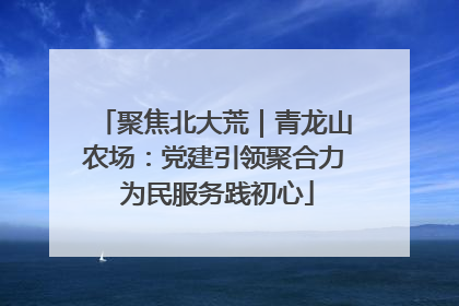 聚焦北大荒｜青龙山农场：党建引领聚合力 为民服务践初心