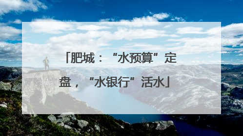 肥城：“水预算”定盘，“水银行”活水