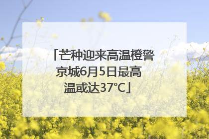 芒种迎来高温橙警 京城6月5日最高温或达37℃