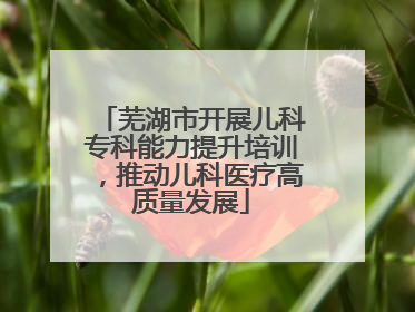 芜湖市开展儿科专科能力提升培训，推动儿科医疗高质量发展