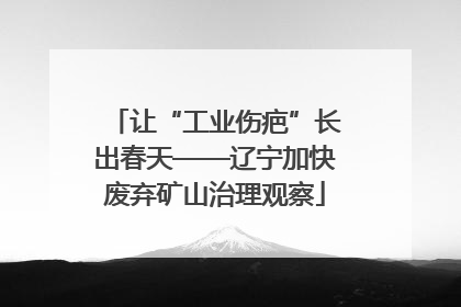 让“工业伤疤”长出春天——辽宁加快废弃矿山治理观察