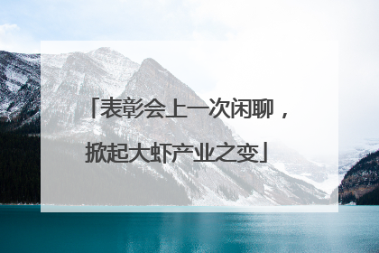 表彰会上一次闲聊，掀起大虾产业之变