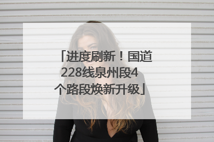进度刷新！国道228线泉州段4个路段焕新升级