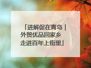 进解促在青岛｜外贸优品回家乡 走进百年上街里