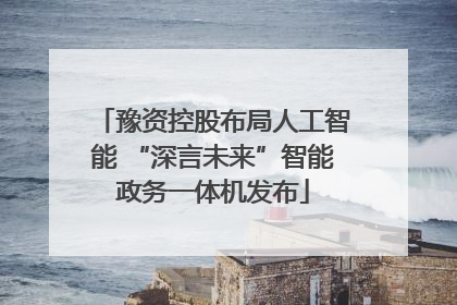 豫资控股布局人工智能 “深言未来”智能政务一体机发布
