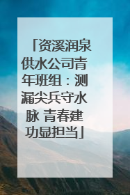 资溪润泉供水公司青年班组：测漏尖兵守水脉 青春建功显担当