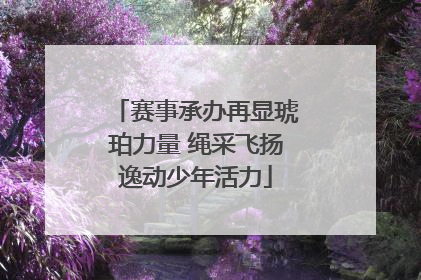 赛事承办再显琥珀力量 绳采飞扬逸动少年活力
