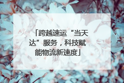 跨越速运“当天达”服务，科技赋能物流新速度