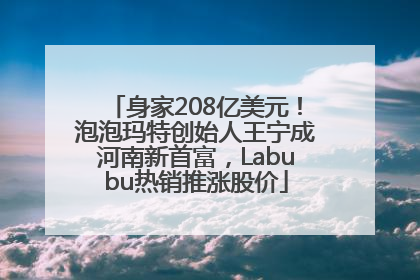 身家208亿美元！泡泡玛特创始人王宁成河南新首富，Labubu热销推涨股价
