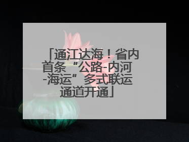 通江达海！省内首条“公路-内河-海运”多式联运通道开通