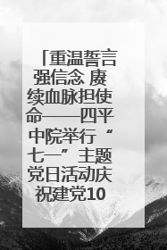 重温誓言强信念 赓续血脉担使命——四平中院举行“七一”主题党日活动庆祝建党104周年