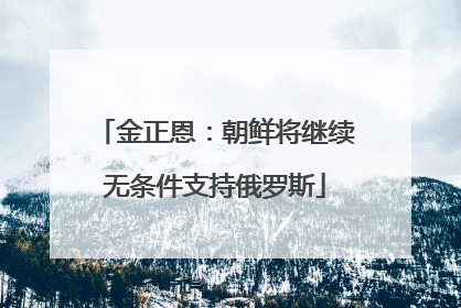 金正恩：朝鲜将继续无条件支持俄罗斯