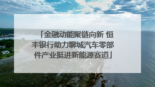 金融动能聚链向新 恒丰银行助力聊城汽车零部件产业挺进新能源赛道