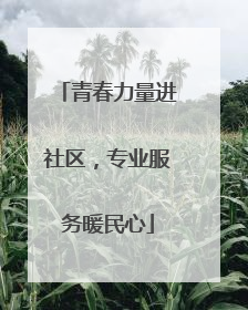 青春力量进社区，专业服务暖民心