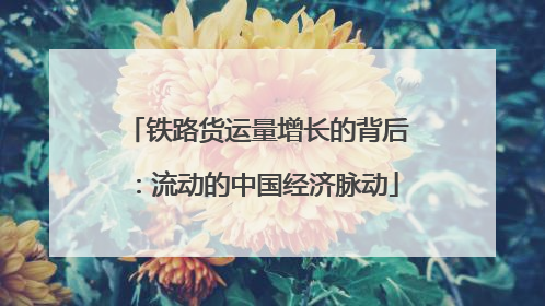 铁路货运量增长的背后：流动的中国经济脉动