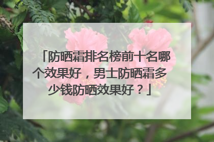 防晒霜排名榜前十名哪个效果好，男士防晒霜多少钱防晒效果好？