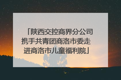 陕西交控商界分公司携手共青团商洛市委走进商洛市儿童福利院